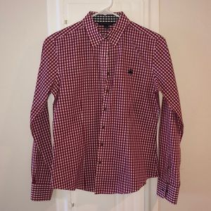 Red and white gingham shirt